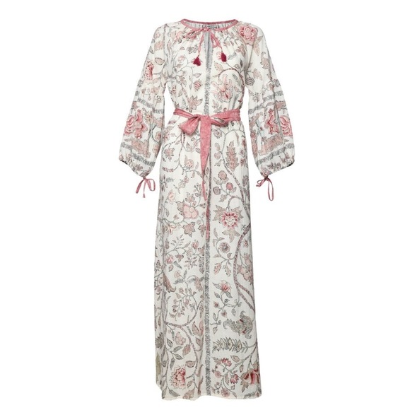D'Ascoli Dresses & Skirts - D'Ascoli Tuckahoe Floral Print Midi Dress Medium Boho Cottagecore Hand Woven